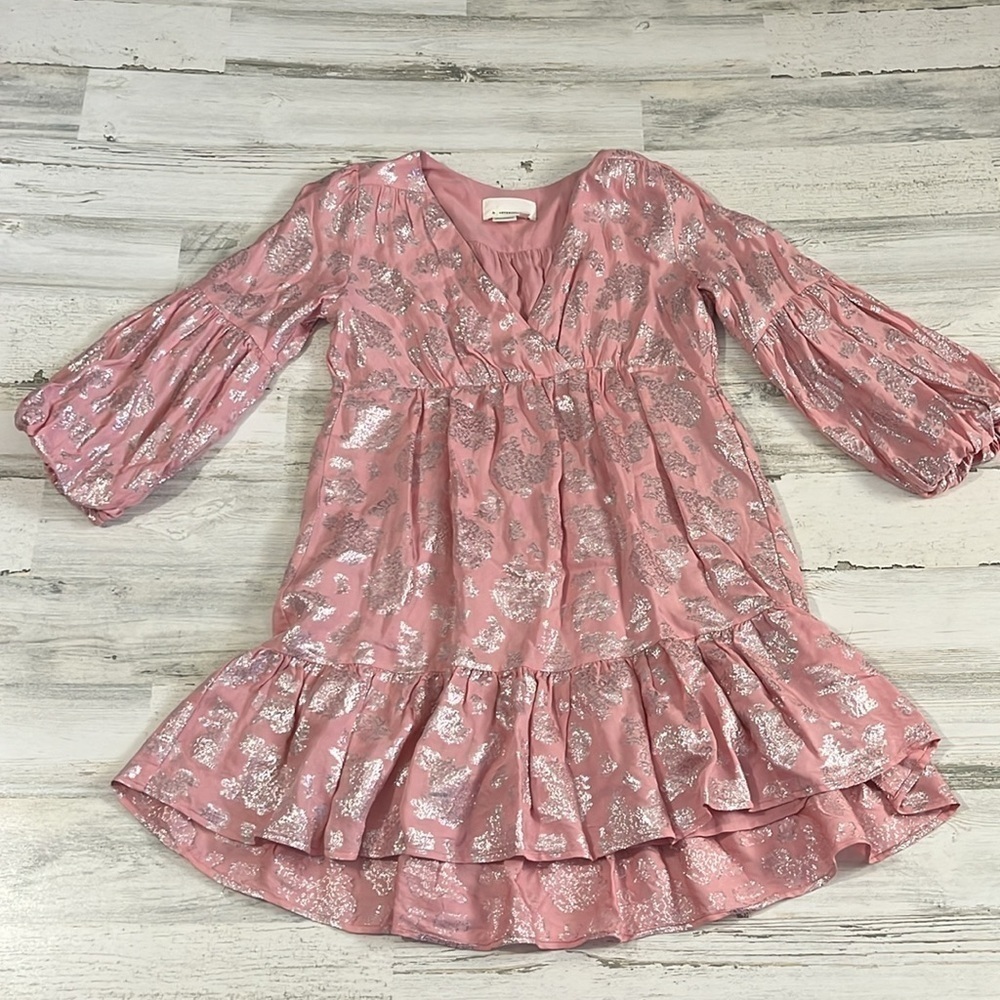 Anthropologie Jolene Jacquard Pink Mini Dress Size XSP - Picture 3 of 13